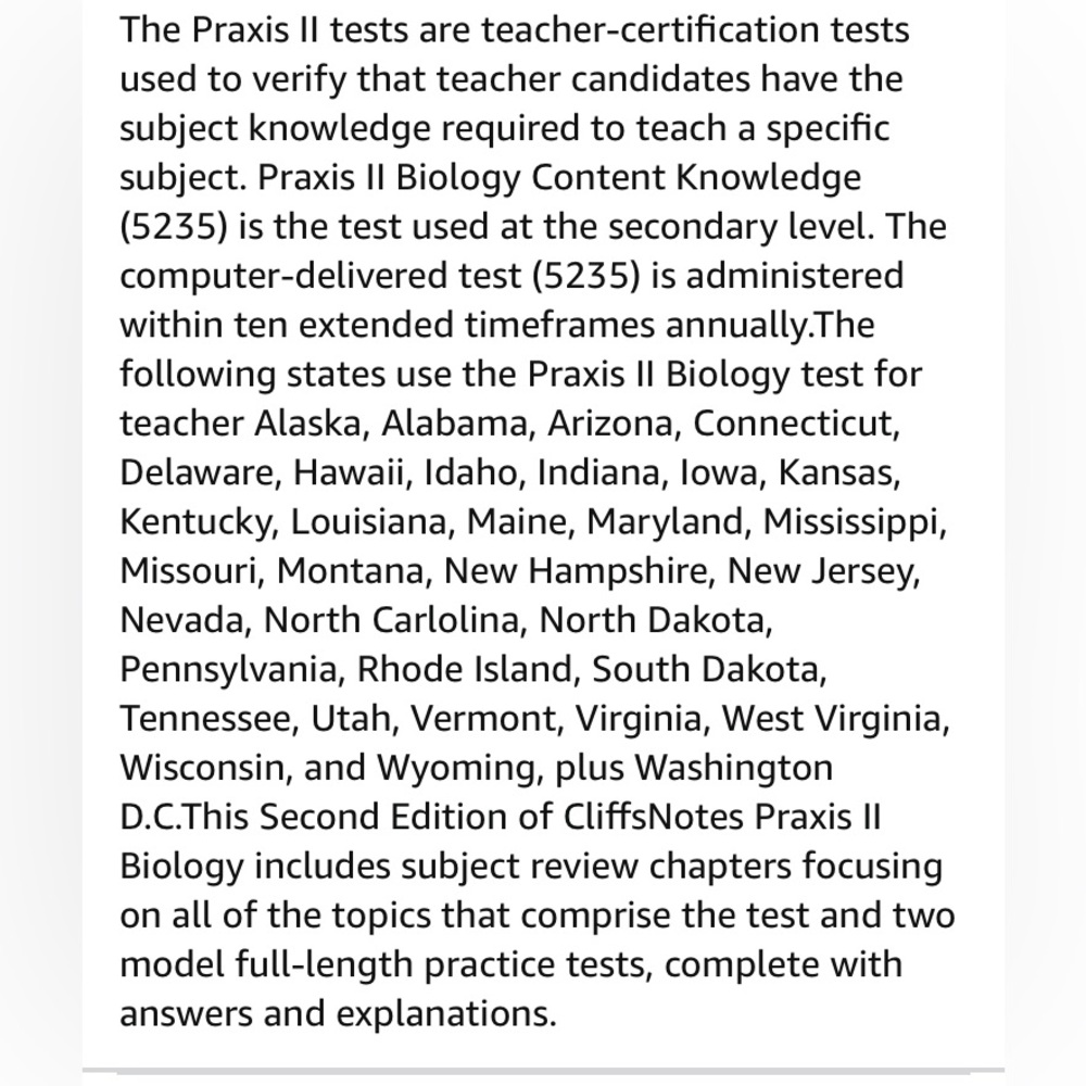 NEW • Biology PRAXIS II (5235) Biology Content Knowledge 2nd Edition Test Prep - Picture 10 of 11